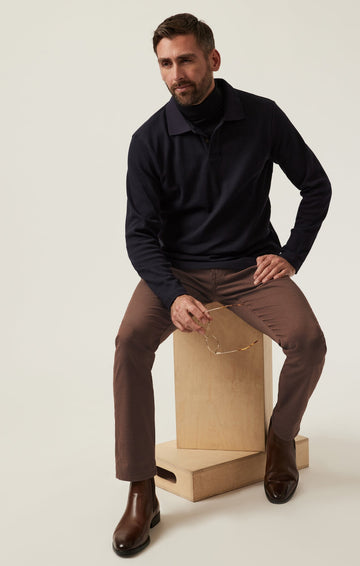 Cotton Casual Dark Brown Pant